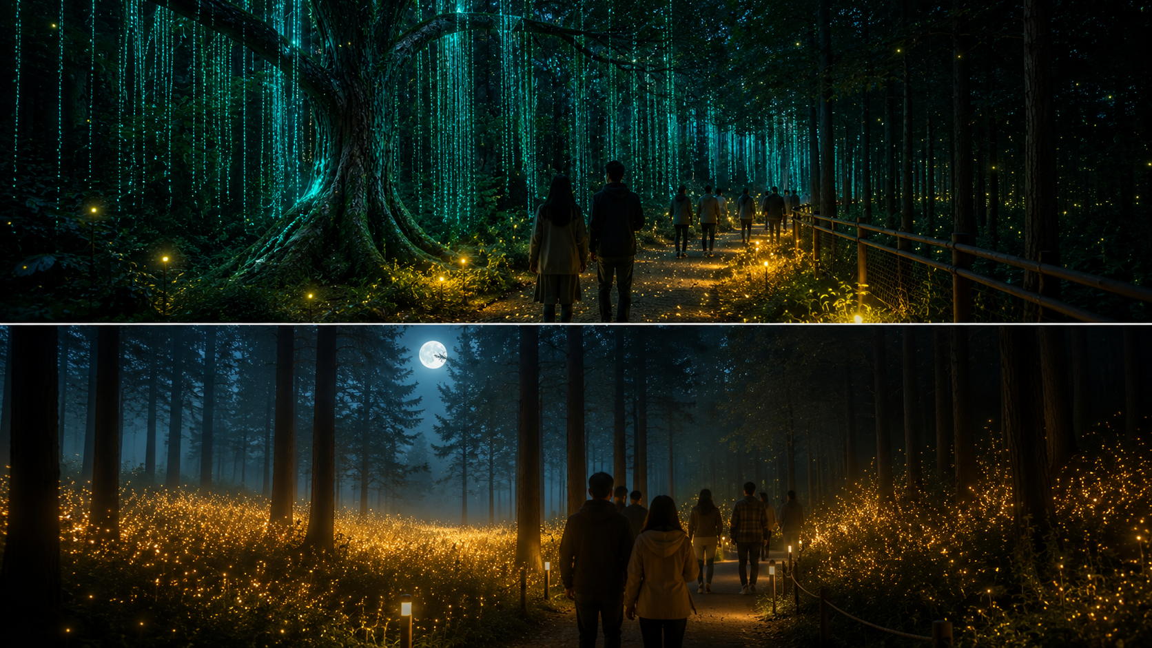 지리산 야간 산책로 컨셉